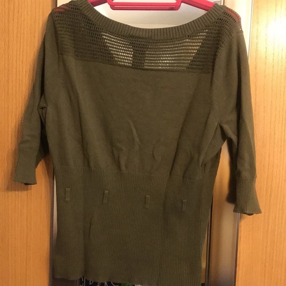 Torrid size 0 olive green button up V neck button up sweater belt loops - Picture 7 of 8